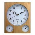 Custom Wooden Weather Station Wall Clock